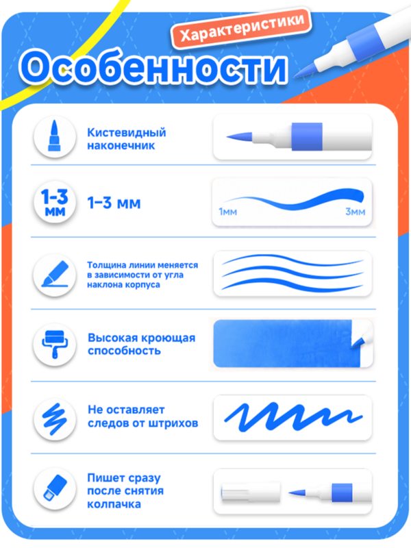 Акриловые маркеры кисти на водной основе набор 24 шт - Image 2